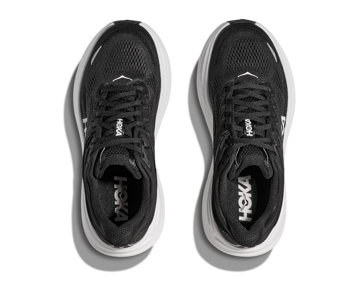 Hoka Bondi 9 Womens Running Shoes Black White