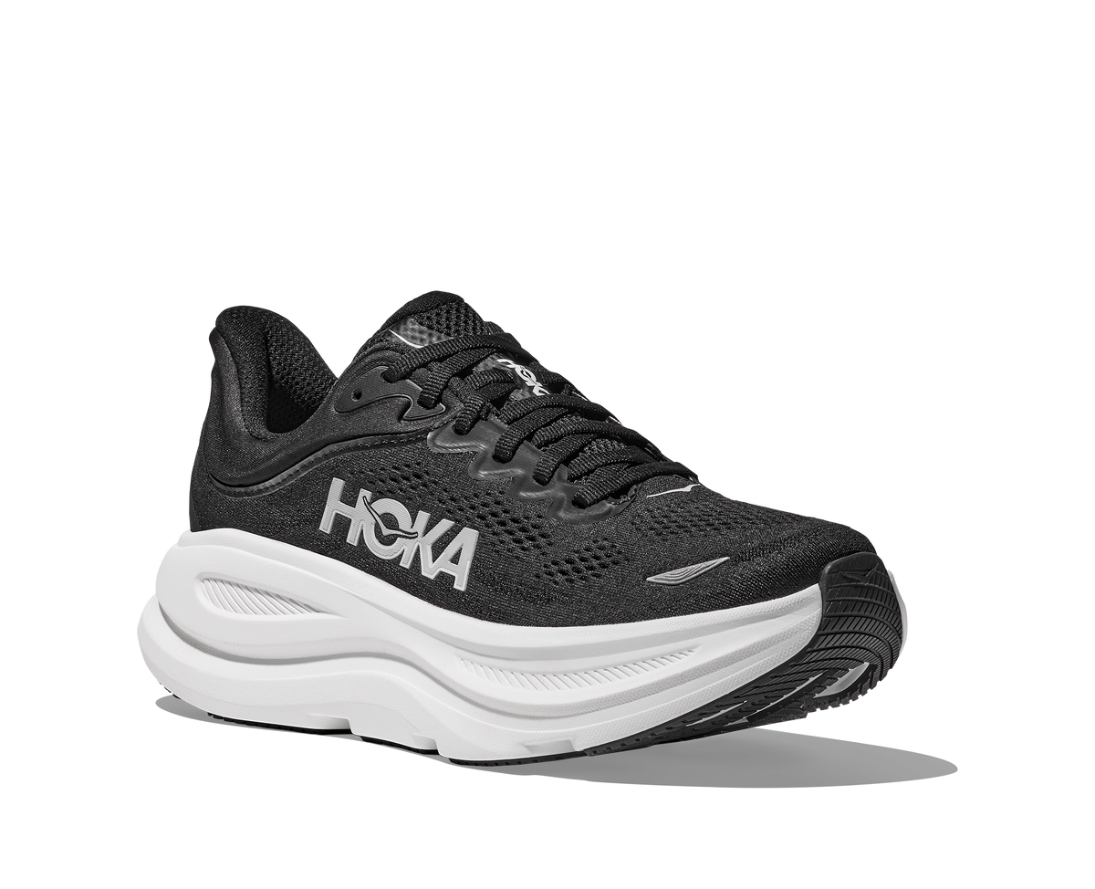 Hoka Bondi 9 Womens Running Shoes Black White